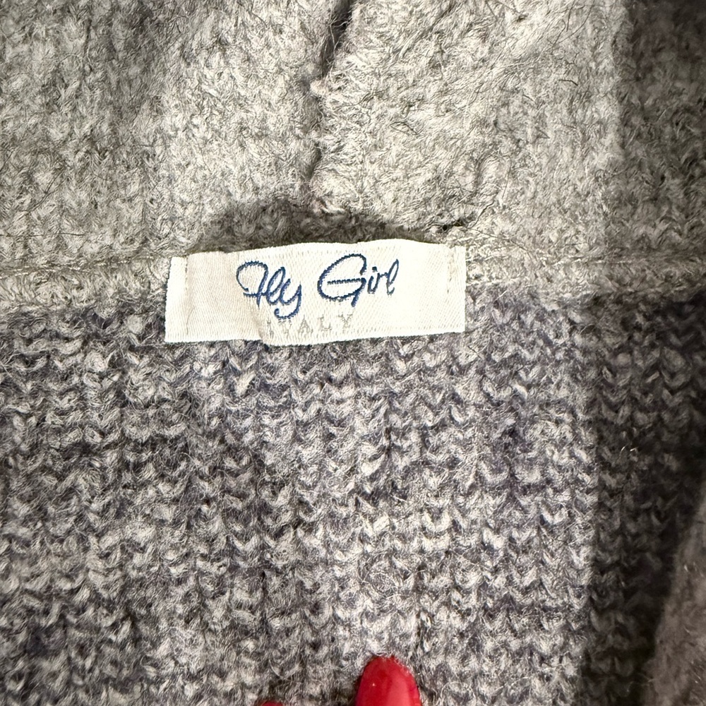🔥Fly Girl Italy Cozy Gray Patterned Women's Sweater Size XS EC🔥 - Picture 4 of 6